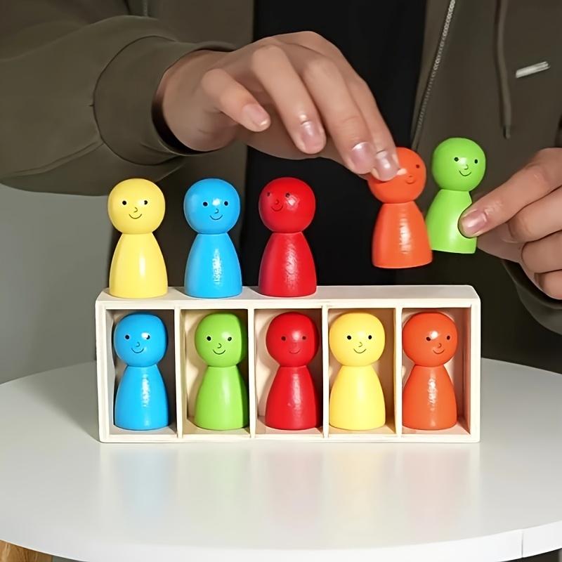 12pcs Wooden Doll Color Memory Games - Children's Puzzle Games, Parent-child Interactive Activities, and Creative Board Games