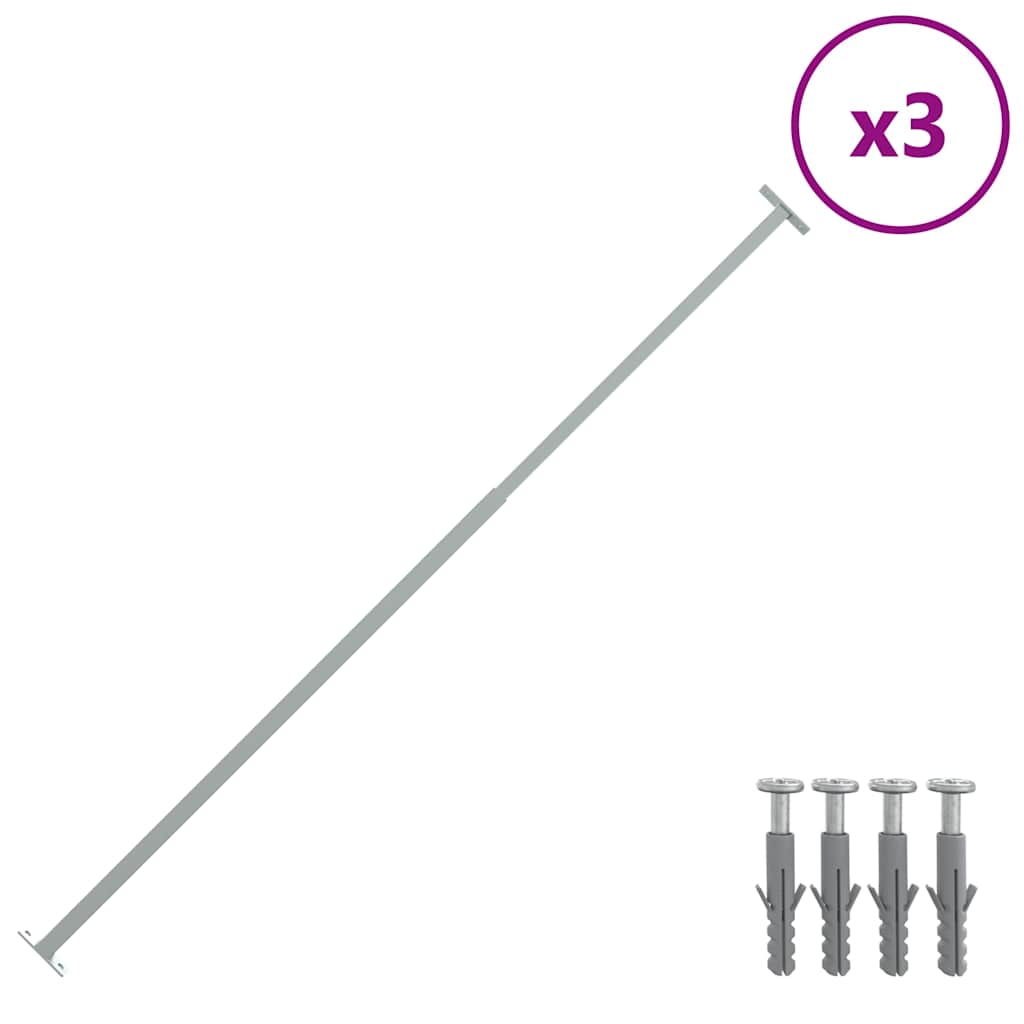 Adjustable Window Security Bars 3 Pcs 710 1200 Mm