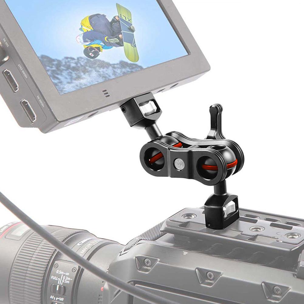 Multi Function Dual Ball Head Hot Shoe Magic Arm Mount Adapter Camera Accessory