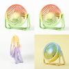 New Mini Usb Fan Color Changing Portable Desktop Fan With Built-in Battery Ideal For Students Dormitories Characters)