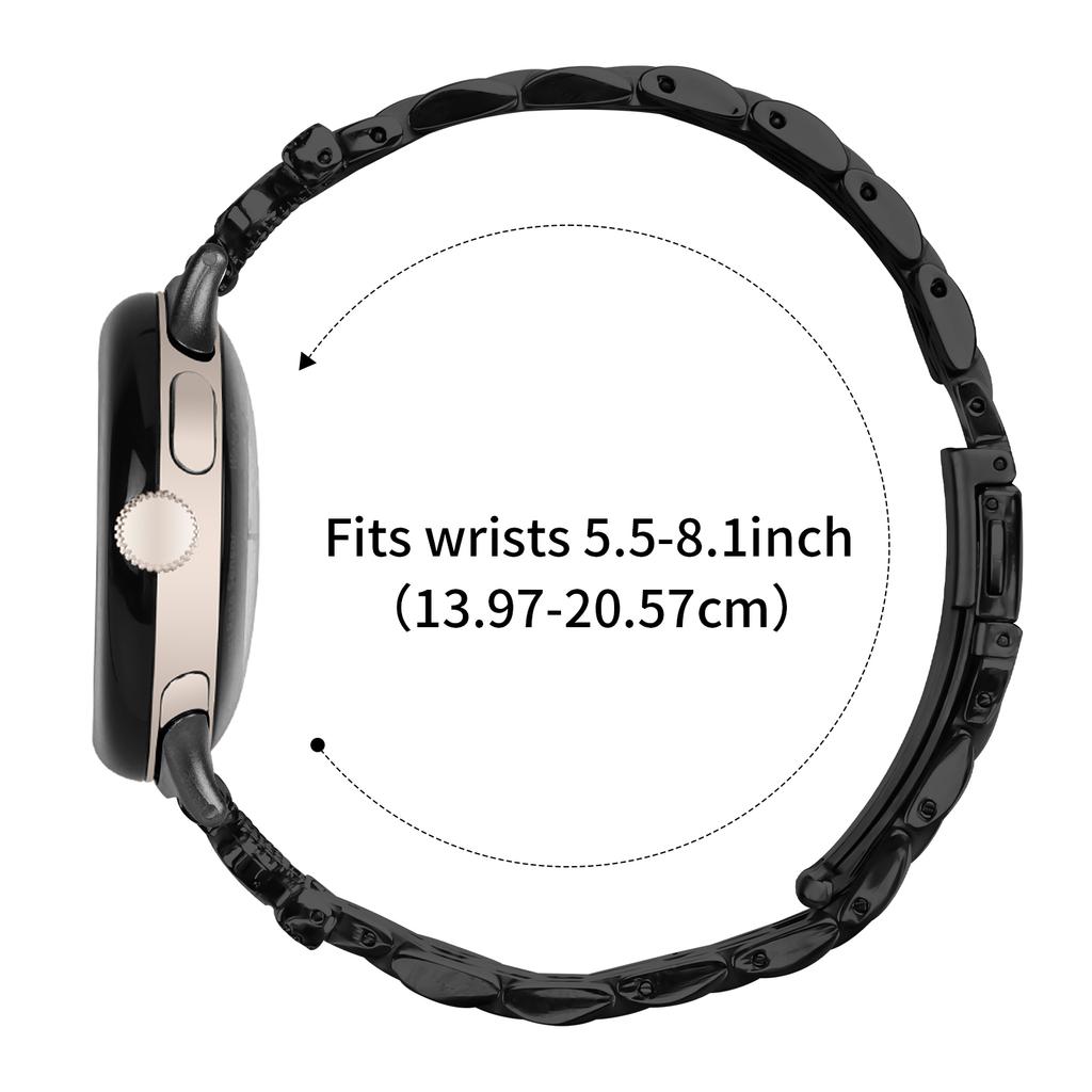For Google Pixel Watch 2/Pixel Watch Watch Band 7-Bead Rhinestone Crown Stainless Steel Strap