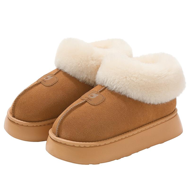 Cotton Slippers Autumn and Winter Home Slippers Thick-soled Winter Thickened Plush Cotton Shoe Bag Heel Snow Boots Keep Warm