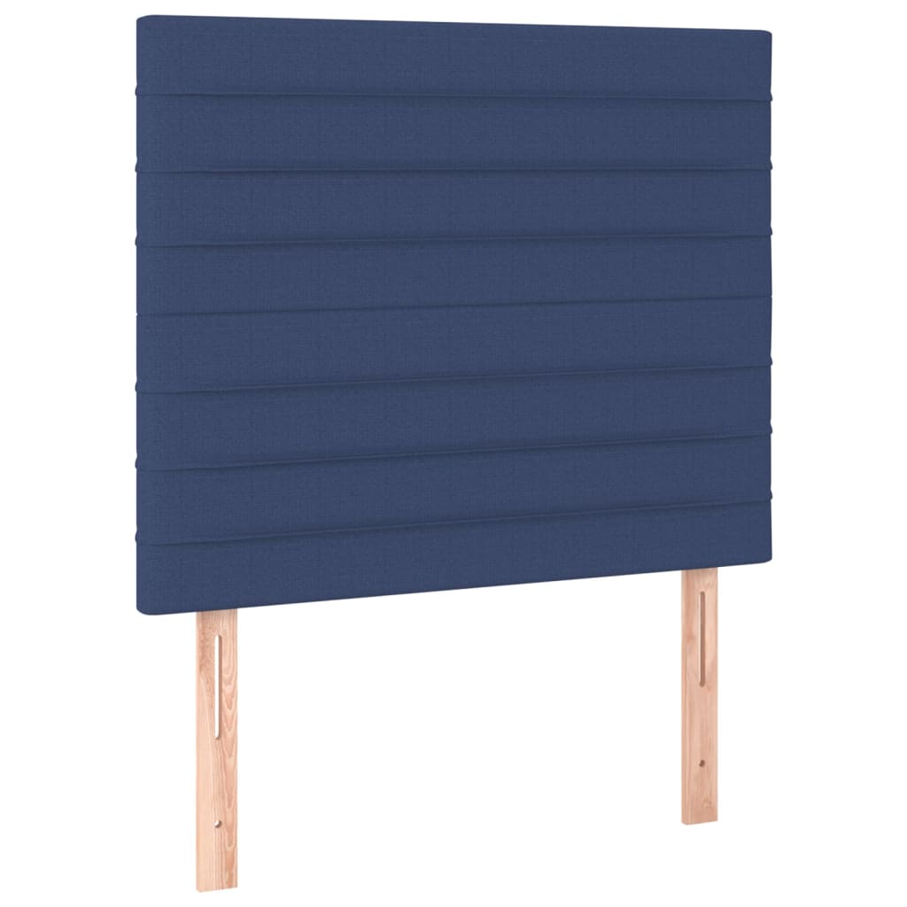 Box Spring Bed with Mattress Blue 100x200 Cm Fabric