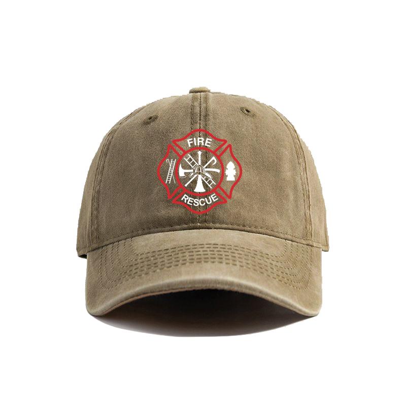 Fire Rescue Baseball Cap Women Men Outdoor Firefighter Fireman Caps New Distressed Dad Hats MZ465