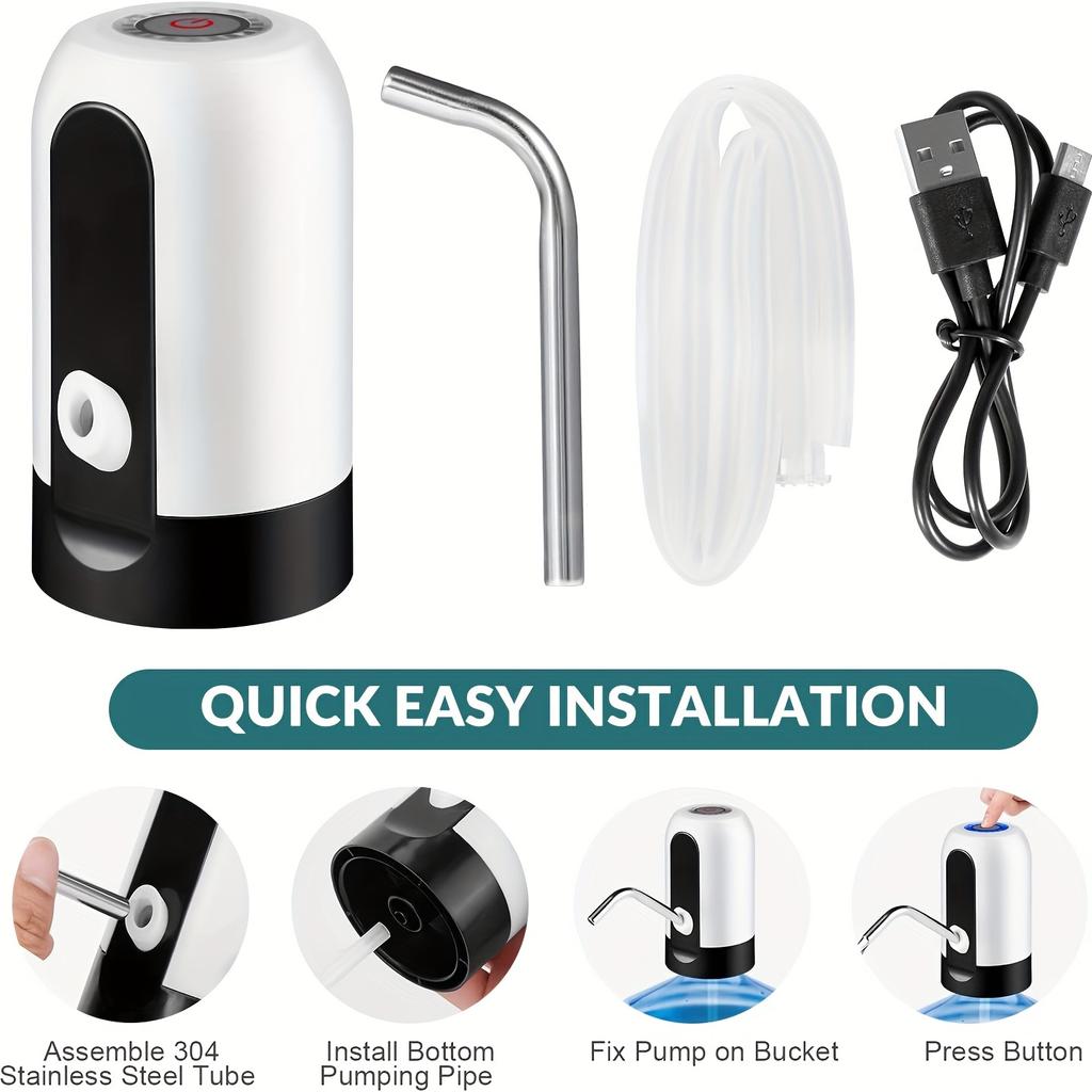 1pc Water Bottle Pump  Electric Water Bottle Pump  USB Rechargeable Automatic Drinking Water Pump For Universal 3-5 Gallon Bottles