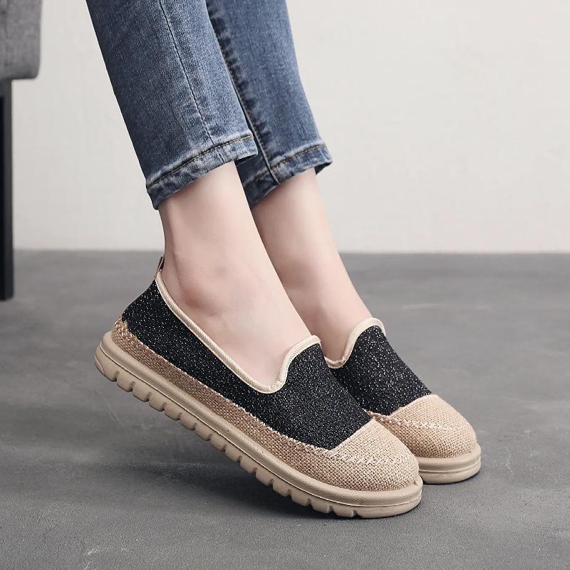 Fisherman's shoe women's new summer comfortable casual shoes linen splicing shallow breathable one-foot shoes