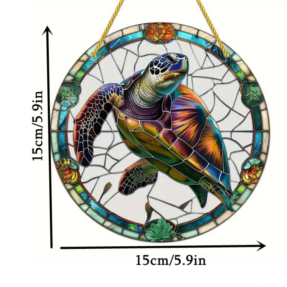 Garten-Sonnenfänger im Schildkröten-Stil aus Buntglas, Garten-Sonnenfänger aus Acryl, geeignet als Dekoration für Haus und Garten, Veranda, Schlafzimmer und Partygeschenke