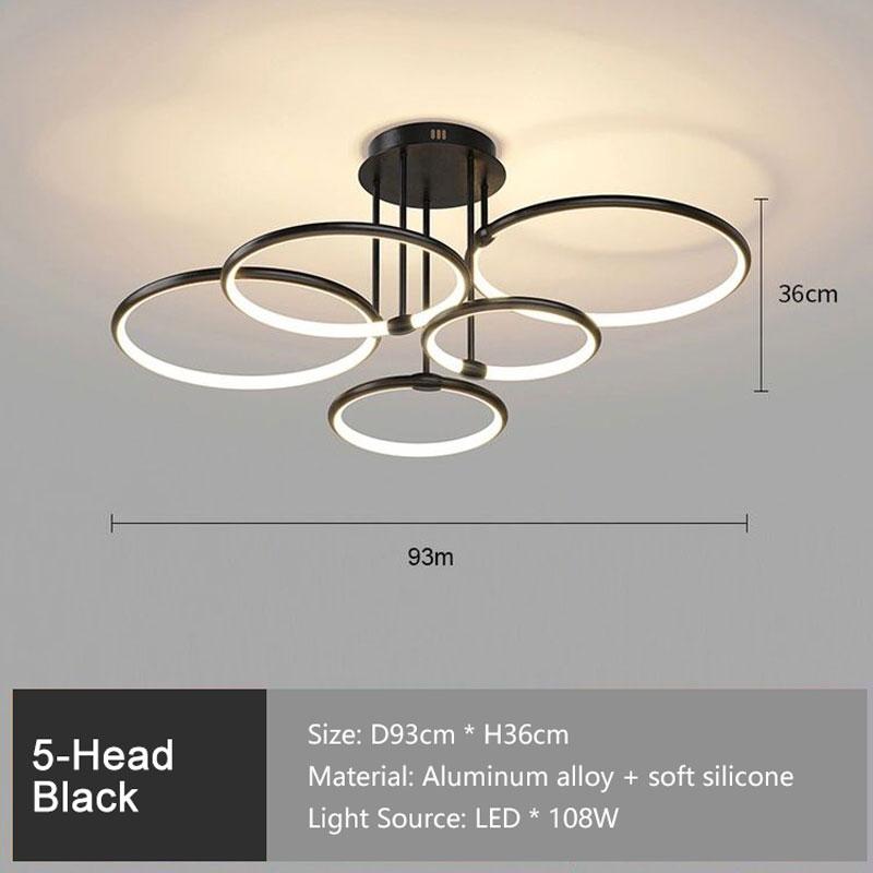 

Светодиодные круглые потолочные светильники для спальни в скандинавском стиле для гостиной, дивана, черного золота, люстра для помещений, потолочные светильники Tricolor Light