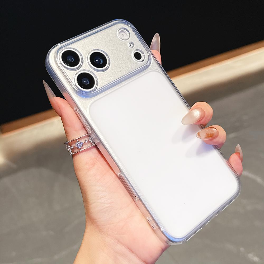 

Прозрачный оранжевый чехол в стиле 17promax для iPhone 17 16 15 14 13 Pro Max, силиконовый мягкий чехол, прозрачный матовый ультратонкий чехол из ТПУ 17P iPhone17
