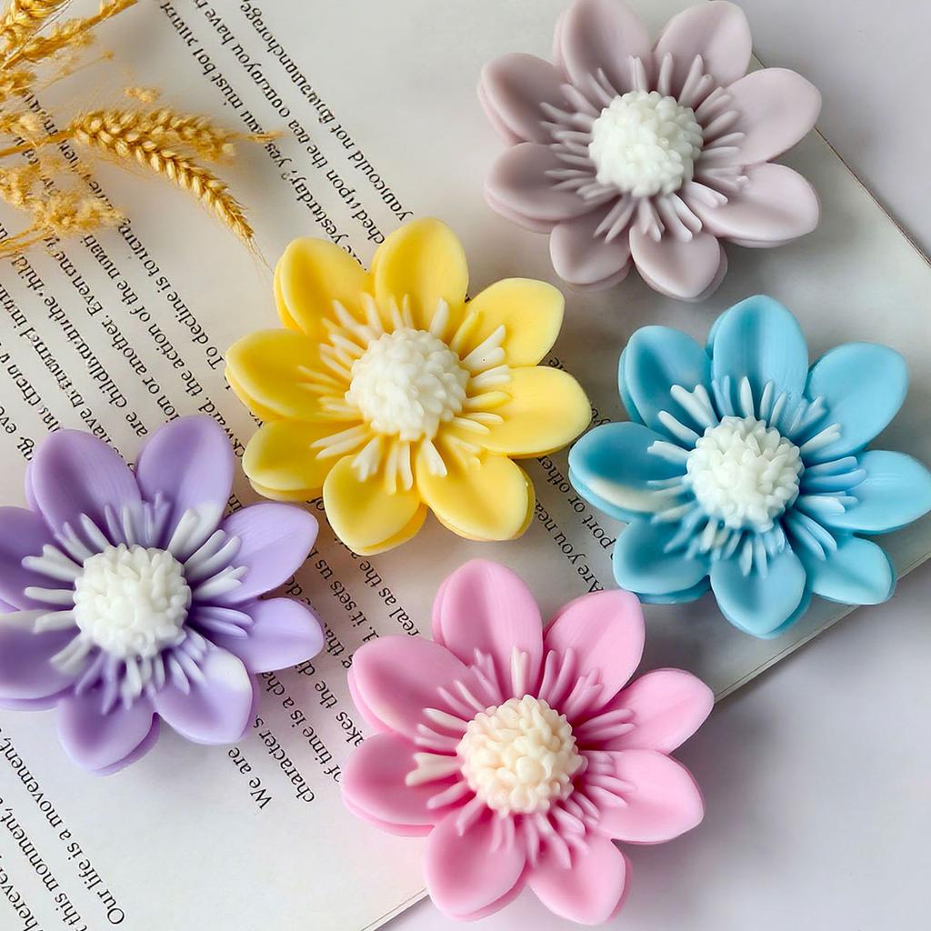Flower Silicone Candle Molds Easy Demolding for Making Candle Soap Multipurpose Silicone Mould for Epoxy Resin Craft