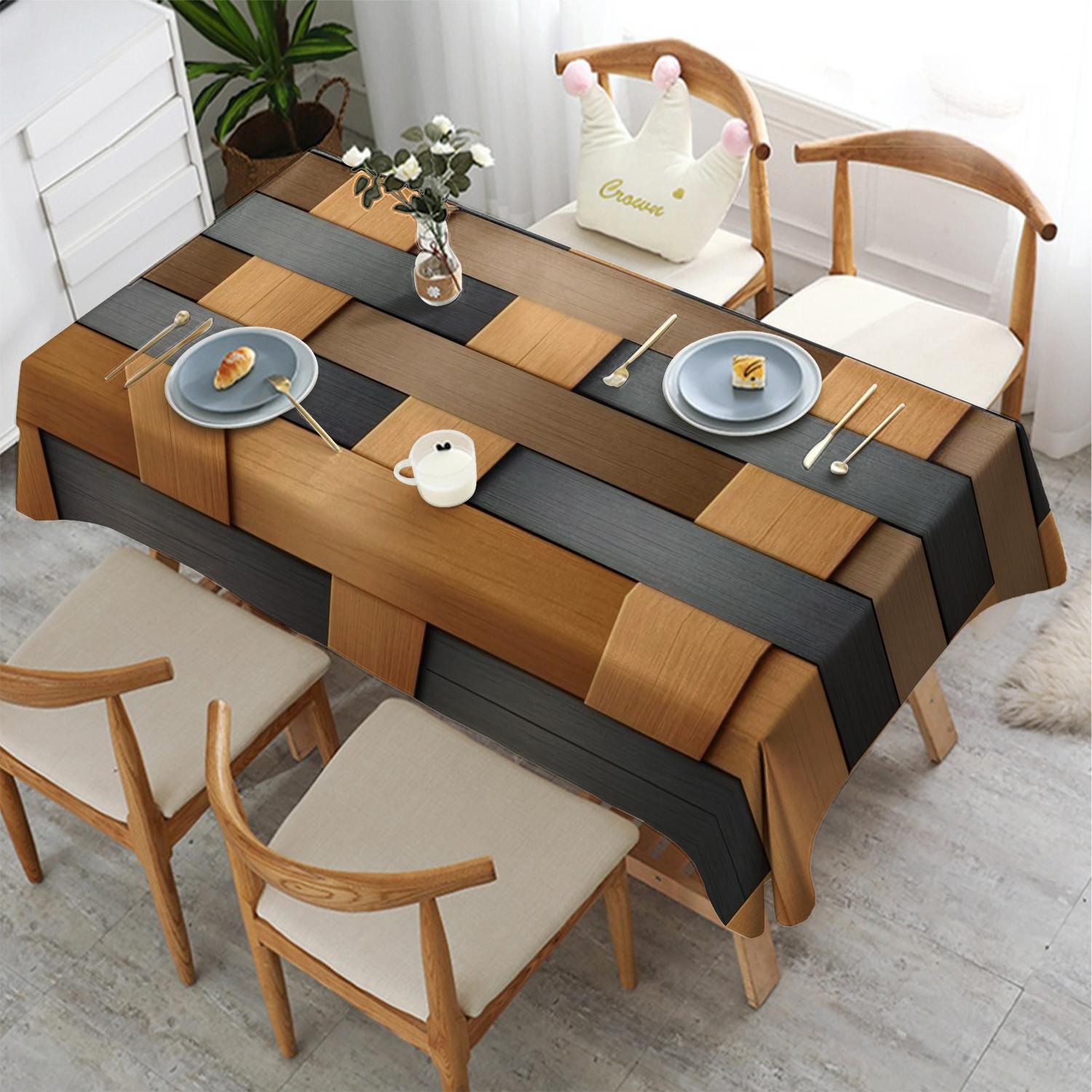 1 pièce chemin de table patchwork beige-marron avec motifs losanges géométriques rouge-blanc. Style ferme, parfait pour les cuisines intérieures, les célébrations, les restaura 160X280cm