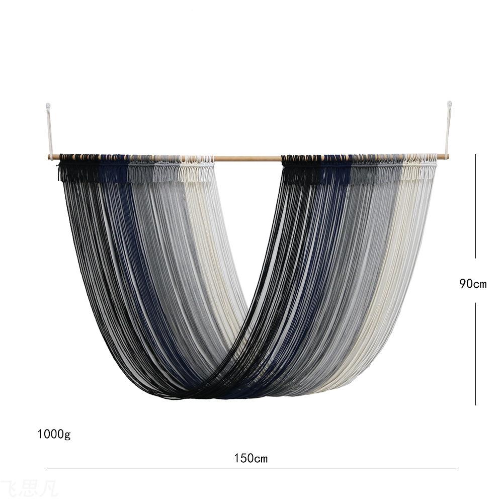 Hand-Woven Gray Bohemian Tapestry Wall Hanging for Home Decor Living Room Bedroom Background Decoration Gift No Stick