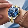 Gold Silver Popular Waterproof Olevs Watch Blue Analog Quartz Business Watch Blue Stylish Stainless Steel Watch Date Simple Large Dial Watch Fashion