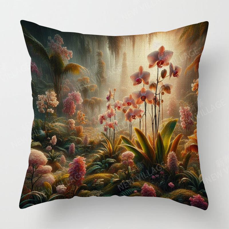 Scandinavian Plant Print Pillow Cover Living Room Sofa Cushion Cover Modern Simple Ins Style Home Decoration 40x40cm