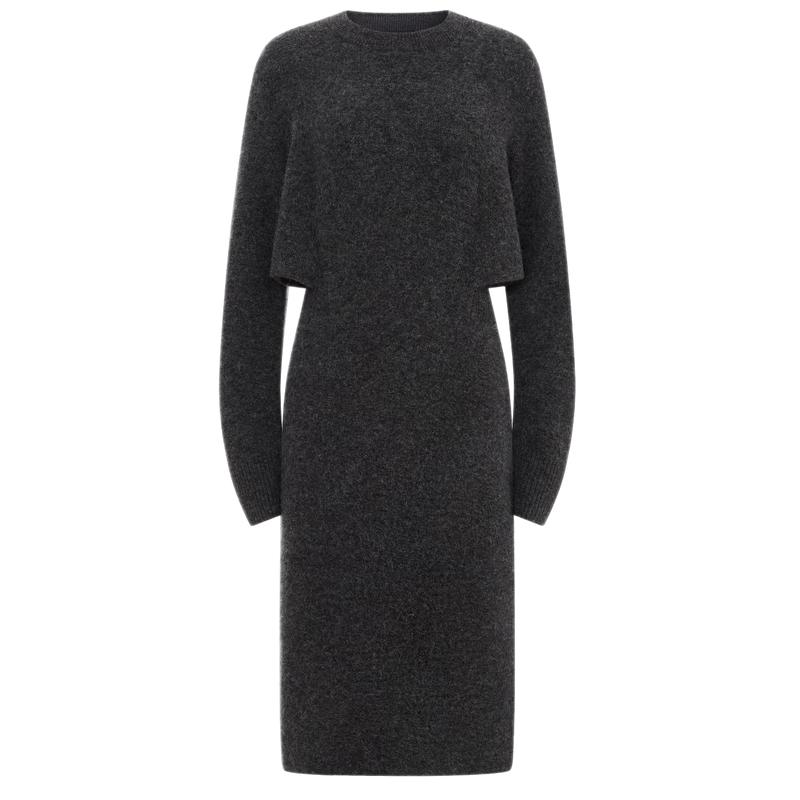 MO&Co. Wool Alpaca Blend Slit Waist High Waist Straight Knit Dress XS (155cm)