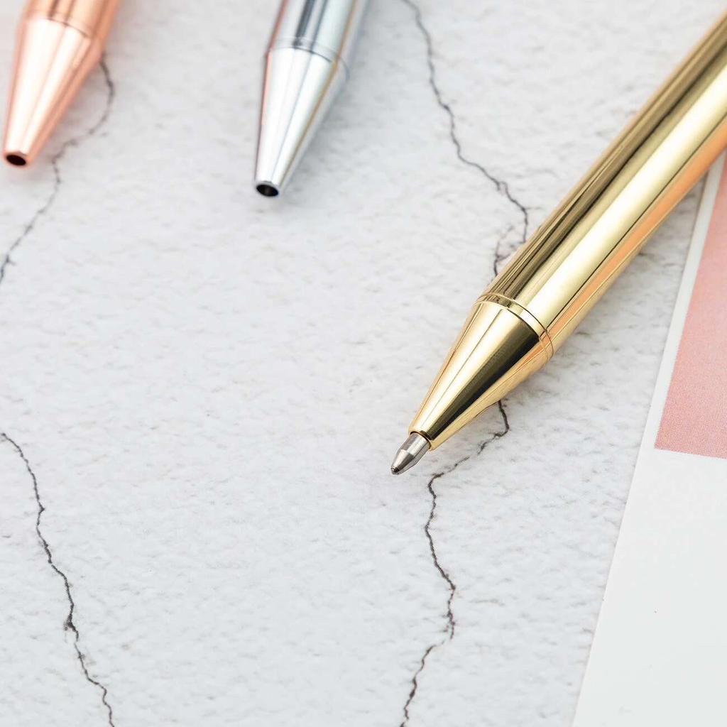 1 Pieces Lytwtw's Roller Ballpoint Pen Luxury Cute Wedding Rose Gold Metal Stationery School Office Supply High Quality Spinning