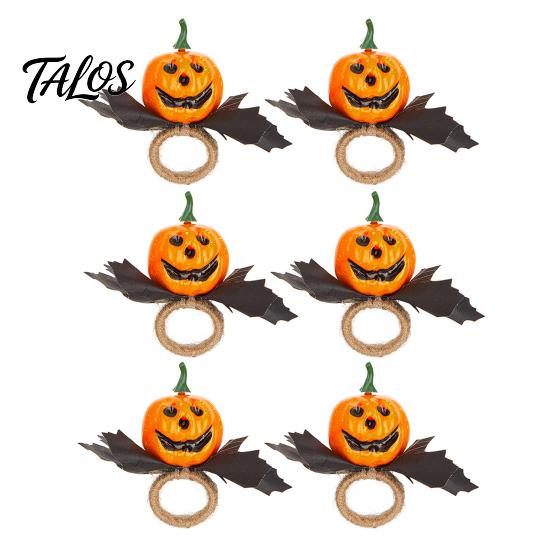 Skull Napkin Ring Halloween Ring, Pumpkin, Eyeball, Spider, Holder Spider for Holiday Dinner Table Decor, Party Supplies Decor