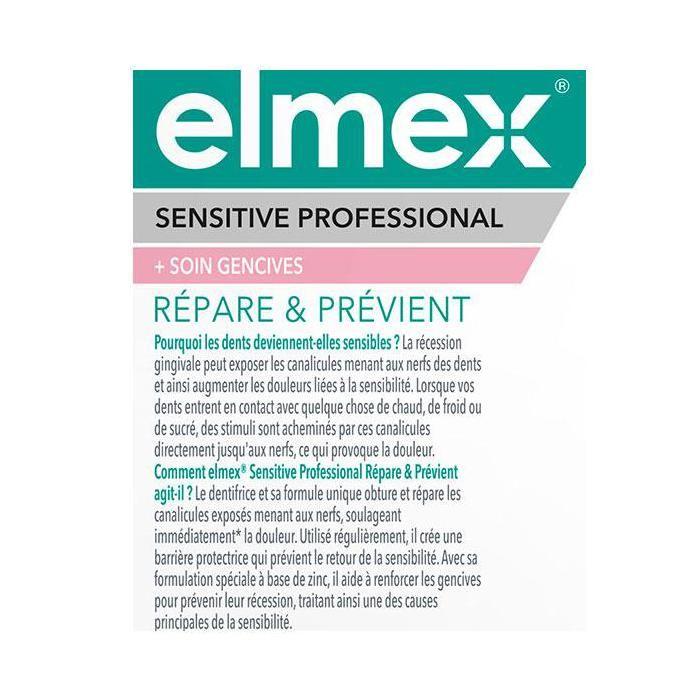 Elmex Sensitive Professional Dentifrice Soin Gencives Lot de 2 x 75ml