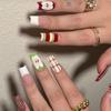 European & American Black and White Stripe Polka Dot False Nails