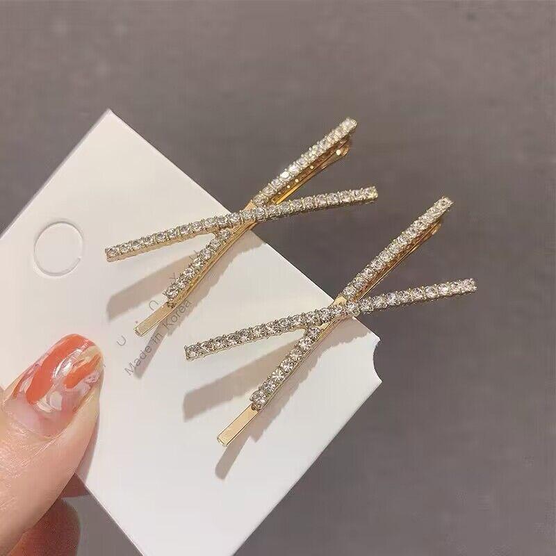 

Новинка 2024 года, изысканные заколки для волос с блестящими стразами, модные ножницы, заколки для девочек, корейские зажимы для волос, заколки, головные уборы, аксессуары для волос