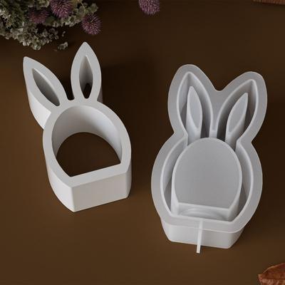Hollow Easter Rabbit Mold Handicrafts DIY Crafts Egg Silicone Mold Reusable Non-Stick Easter Candlestick Mold Party Decor