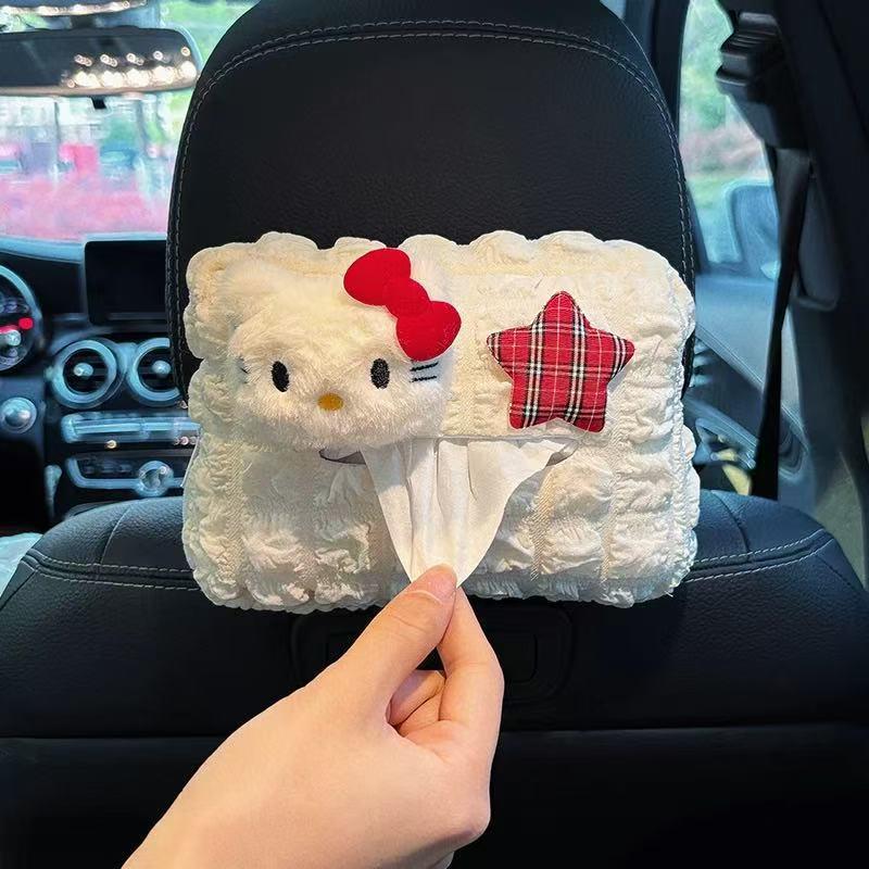 Hello Kitty Tissue Box Cartoon Storage Box Desktop Organizer Kitty Cat Paper Storage Box for Home Bathroom Toilet Paper Holder