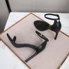 Women's Black High-Heeled Sandals - Summer 2026 Style, Sexy One-Strap with Buckle