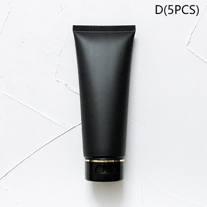 

5 шт. 100 мл пустые матовые черные тюбики с откидными крышками многоразовые контейнеры для крема для лица матовые пластиковые флаконы для макияжа для путешествий as the picture
