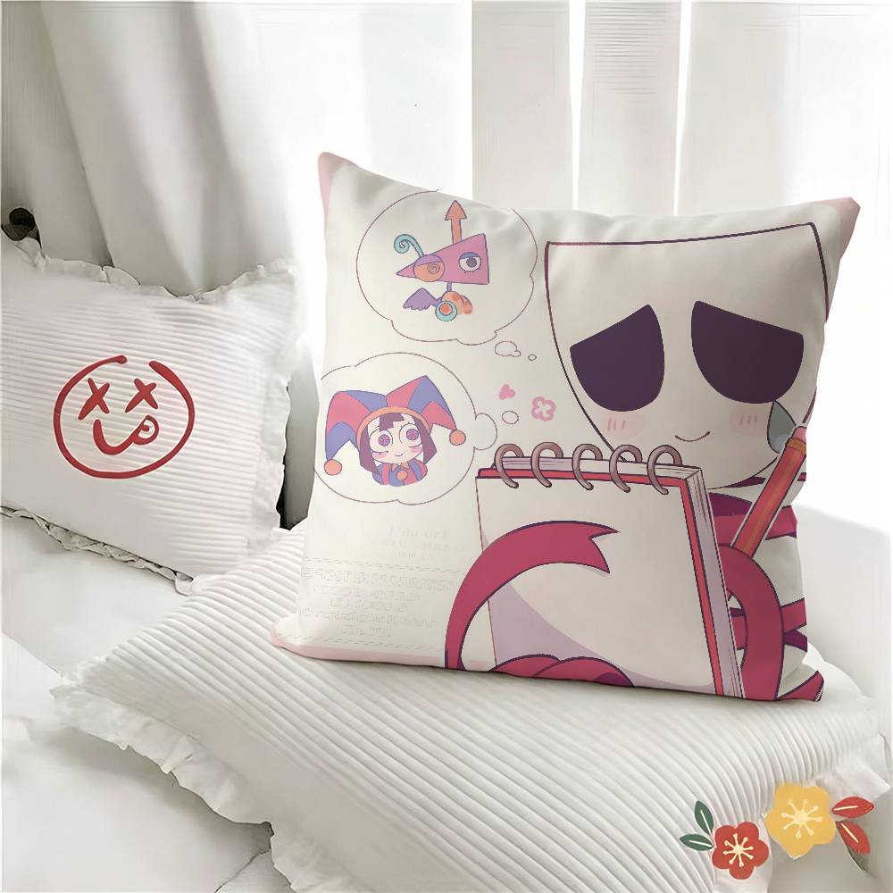 pc Ggangle Jax Zzooble Cute Cartoon Pillow Case Fashion Square Pillowcase Bedroom Sofa Room Ins Decoration Leisure