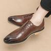 Mode Neue Braune Brogue Schuhe für Herren Schnürschuhe Einfarbig Eckige Zehenpartie Business Schwarz Herren Anzugschuhe Größe 38-44 Herrenschuhe