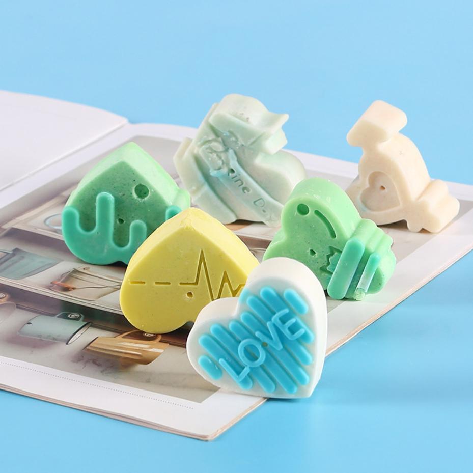 1 Pcs 6 Holes Love Silicone Candy Mold DIY Heart Shaped Candle Soap Mould Chocolate Pudding Jelly Cake Decoration Baking Tools