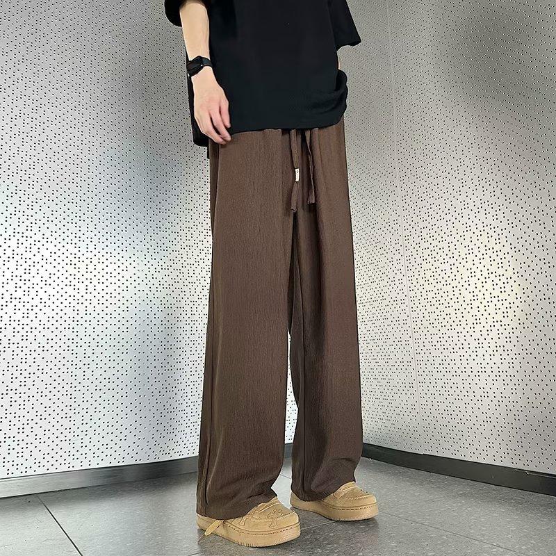 Solid Color Pants Men's Summer Straight Loose Trend American High Street Ins Tide Brand Drape Wide Leg Casual Trousers