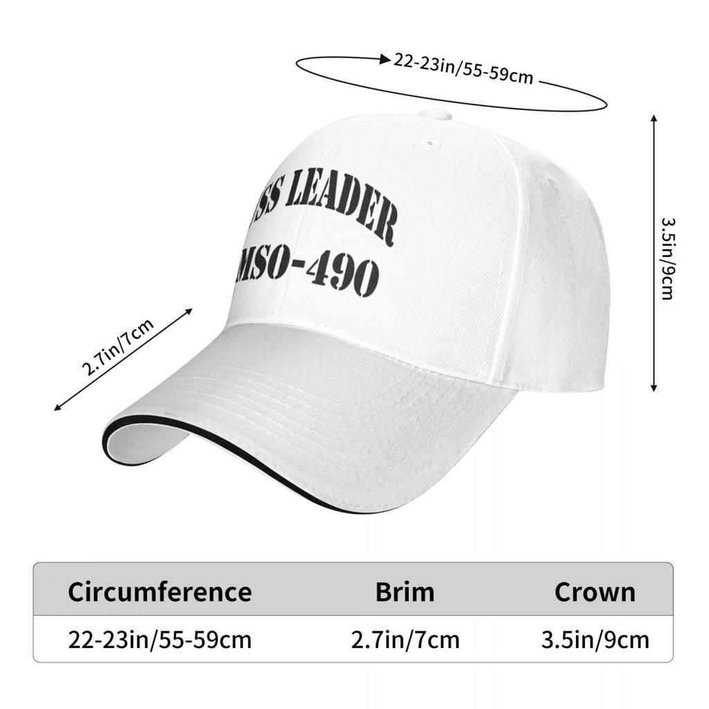 USS LEADER (MSO-490) SHIP'S STORE Baseball Cap Fishing Hat Military Tactical Caps Snap Back Hat Sports Caps Hat Ladies Unisex'S