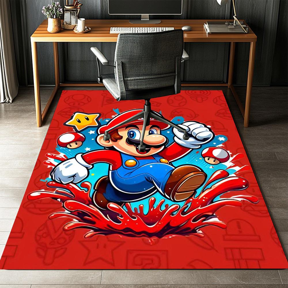 Mario Printed Carpet Rug for Office Chair Living Room Bedroom Kitchen Room Decor Gifts