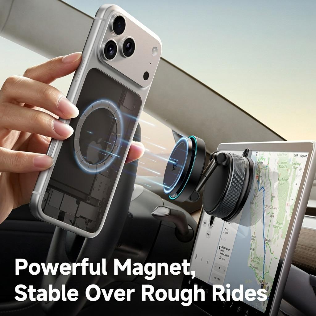Qi2.2 25W Wireless Charger Cooling Magnetic Car Phone Holder 360° Rotatable Fast Charging for iPhone 17 16 15 Pro Max Stand