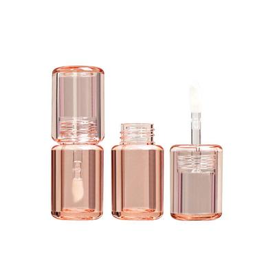 Transparent Round Lip Gloss Tube with Thick Brush, 3.5ml Plastic Packaging.