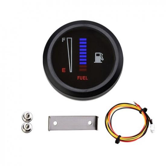 12/24V 2" 52mm Car Motorcycle Fuel Level Meter Gauge LED Display Digital 10 Grid