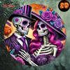 D Flat Printing Xinch Metal Sign Tin Circular Hanging Picture Wall Art Decoration D Flat Printing Day of the Dead Skull C