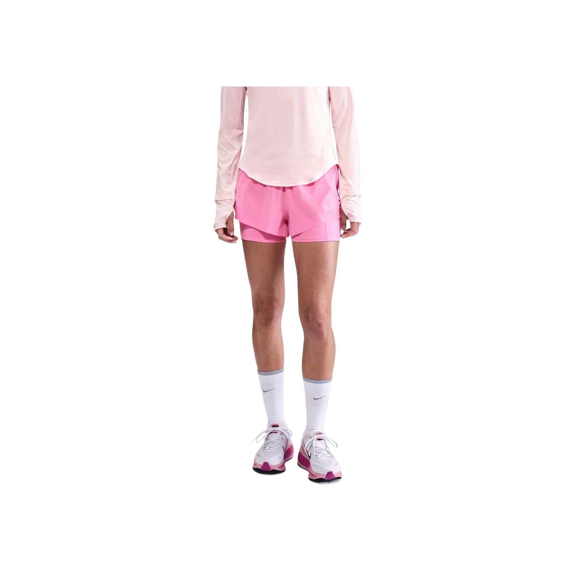 Nike Dri-Fit Swift Mid-Rise Two-In-One Comfortable Solid Color Running Shorts Women Shorts HJ5376-675 XS