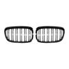 For BMW 1 Series F20 F21 2011 2012 2013 2014 Gloss Black Front Bumper Kidney Grille Car Double Slat Racing Grills Replacement