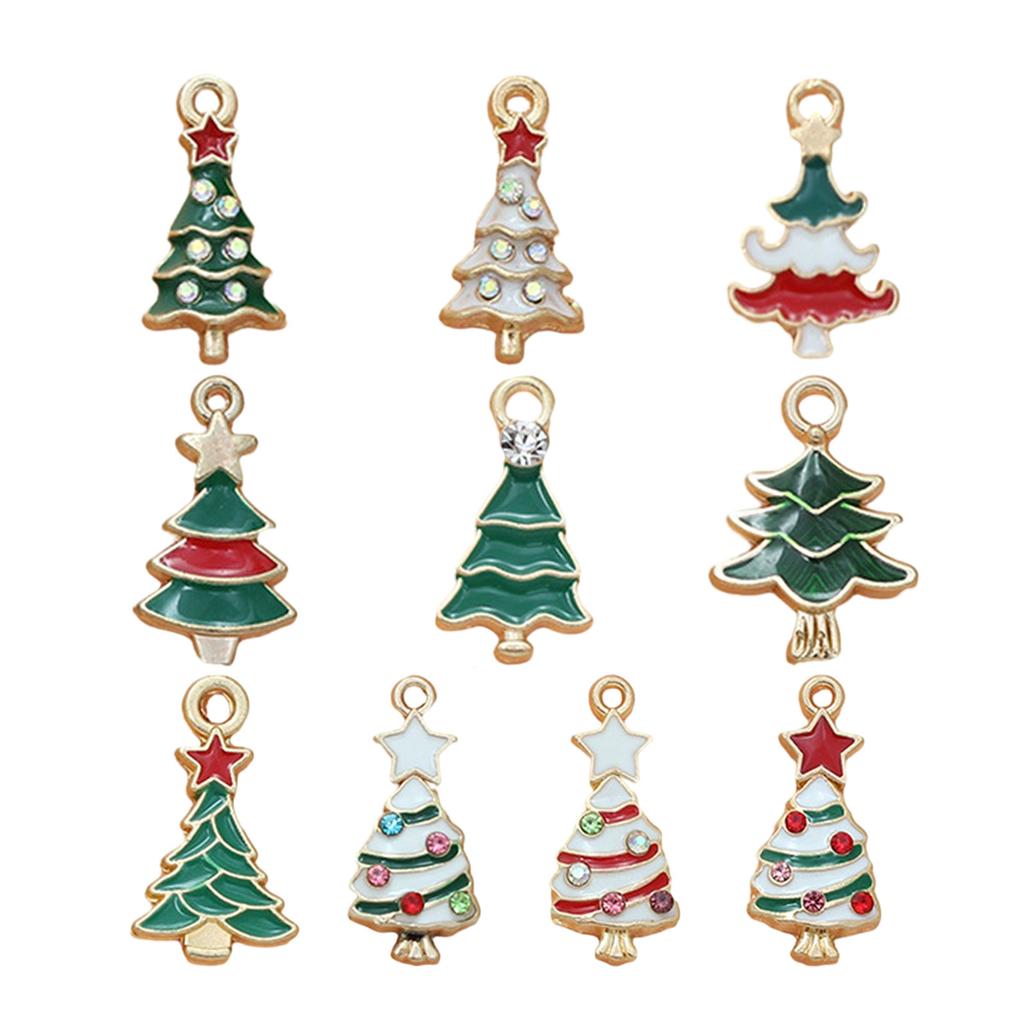 Christmas Tree Charms Jewelry Making Charms Pendant for Necklace Bracelet Earring Making Cristmas Stocking Stuffer