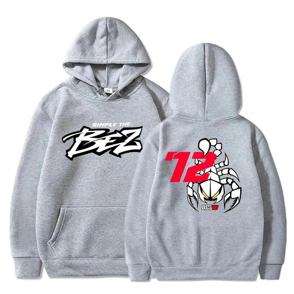 Herbst Motorradrennen 72 Fahrer Fan Print Hoodie Herren und Damen Herbst Top Hoodie Marco Bezzecchi Warmer Hoodie