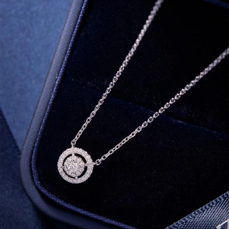 Dongdaemun Star Point Zircon Pendant Necklace - Elegant Clavicle Chain for Women