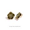 Elegant 2025 Green Camellia Flower Stud Earrings - No Piercing Clip-on for Women