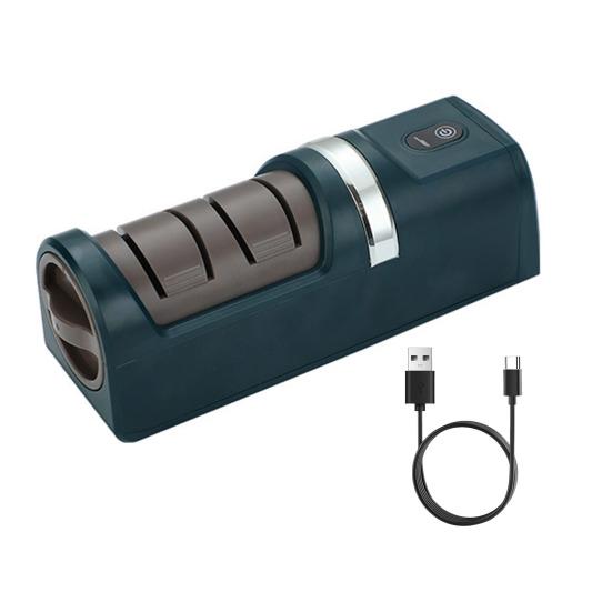 

Electric Knife Sharpener Automatic Double Sided Knife Sharpener with Diamond Abrasives for Quick Sharpening Polishing Professional Kitchen Tool for зелений