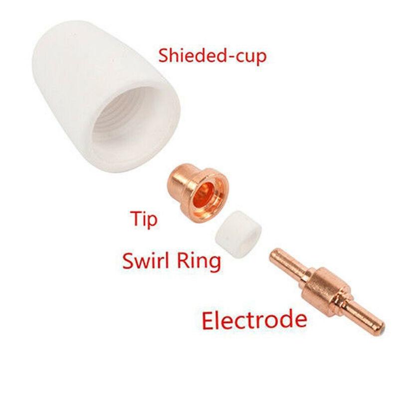 Kits Plasma Electrodes Shield Cups Heat Resistant Nozzle Welding Equipment