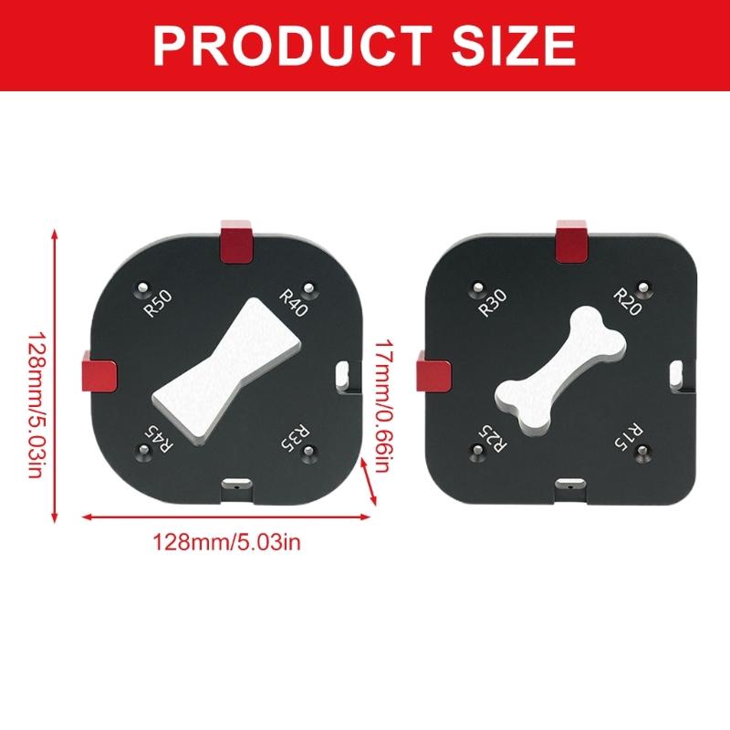 Precise Woodworking Tool Corners Jig Templates Aluminum Radius Jig Templates for Accurate Round Corner Cutting Tool