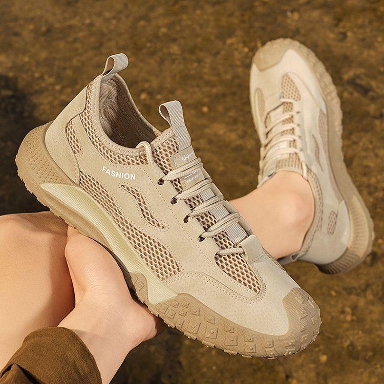 Men's shoes summer new breathable mesh thin casual outdoor hiking shoes men's sports non-slip labor insurance shoes