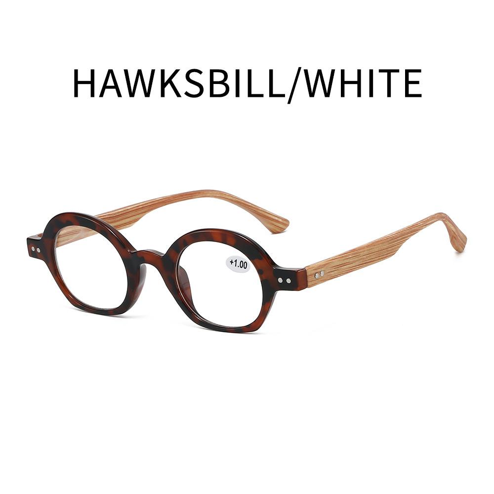 1918 Imitation Wood Grain Rice Nail Anti-Blue Glasses Men And Women, Japan And Korea Round Frame Ultra-Light High Definition Reading Glasses Frame