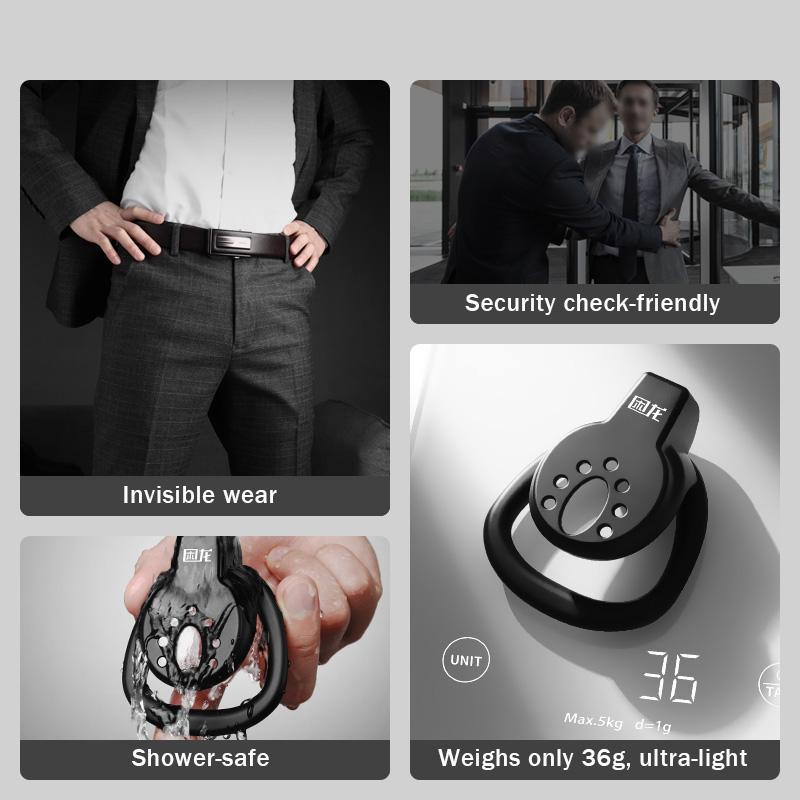 Flat Chastity Cage Restraint Male Penis Cage Adult Sexual Wellness, Chastity Device Comfortable and Breathable Sex Toy for Adult